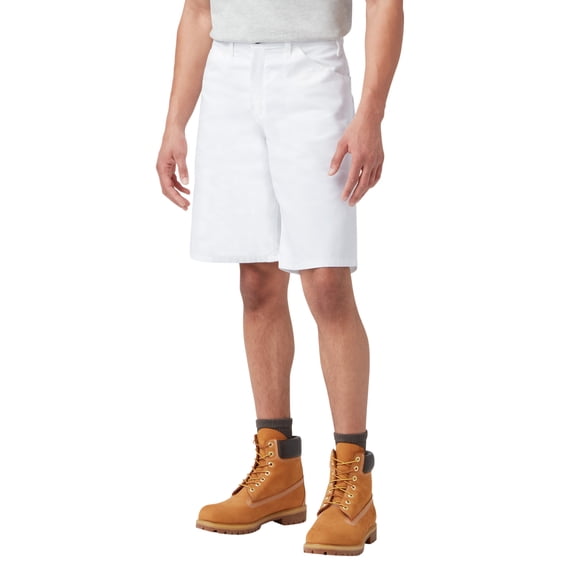 Dickies Men's Relaxed Fit Carpenter Painter Shorts - 11", White, 38