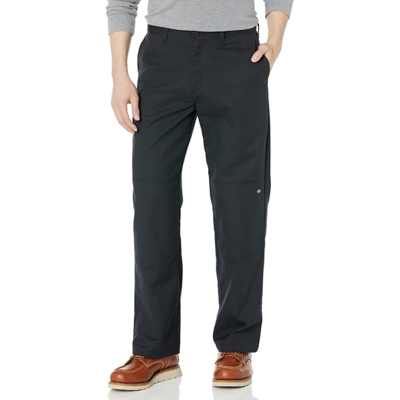 Dickies Men's Relaxed Fit Double Knee Pant, Black, 38W x 30L