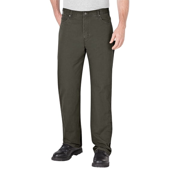 Dickies Men's Relaxed Fit Ripstop Carpenter Pants Rinsed Moss Green 38 x 34