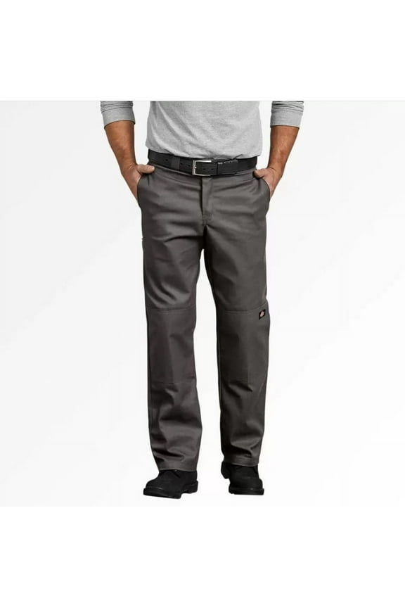 Men's Relaxed Fit Straight Double Knee Pants - Gray 38x32