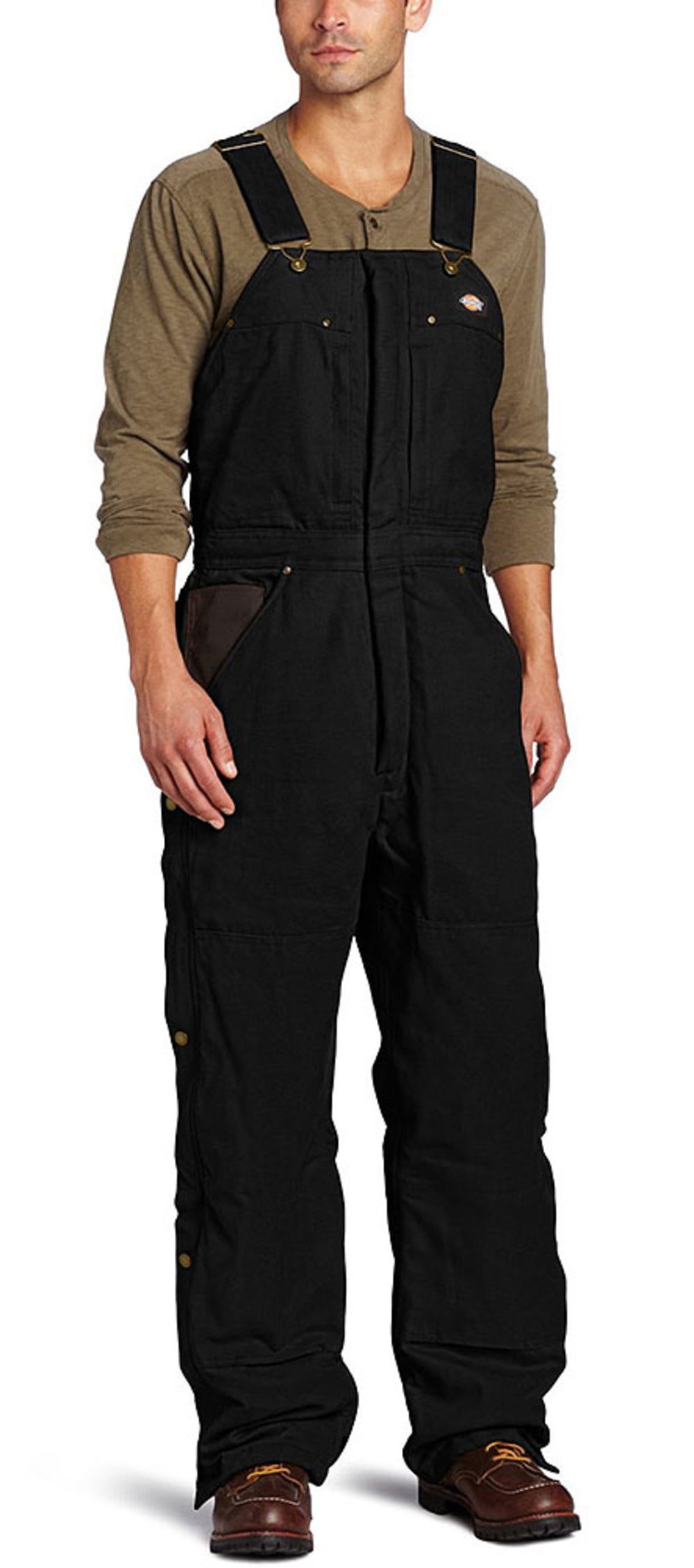 Dickies Men's Sanded Duck Bib Overalls BLACK L TALL