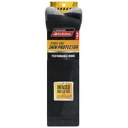 Dickies Men's Shin Protector Boot Crew Sock, 3 Pack Black Size 6-12