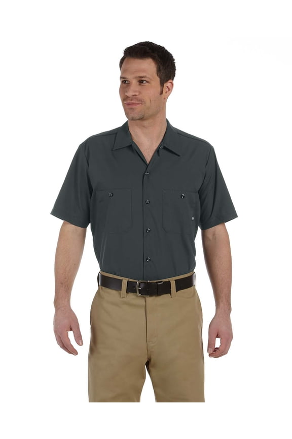 Ls535 Short Sleeve Industrial Work Shirt-Charcoal-Xl