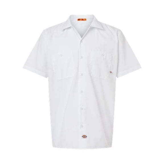 Dickies Men's Short Sleeve Industrial Work Shirt, White, 5X-Large