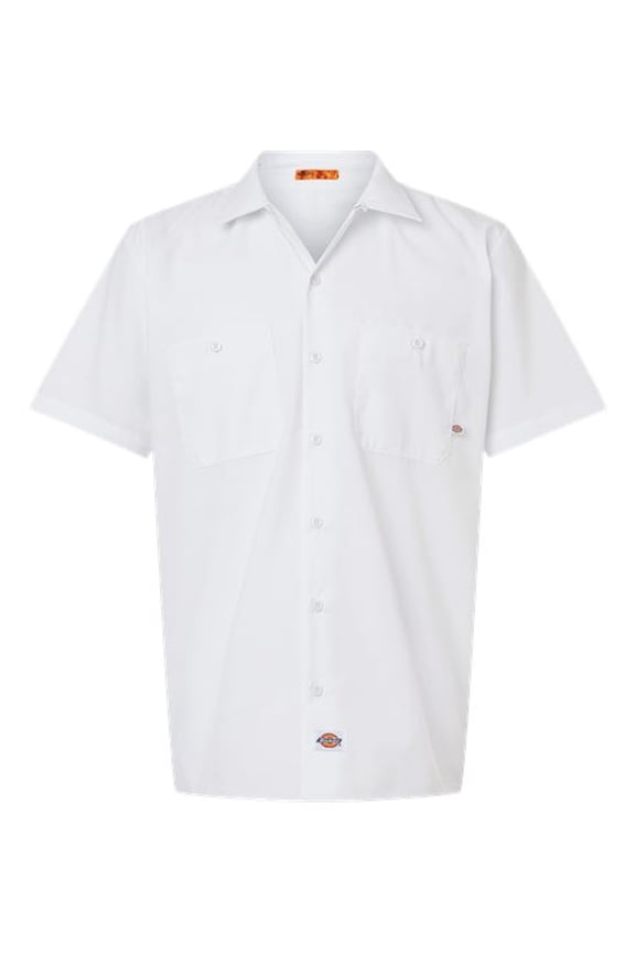Men's Short Sleeve Industrial Work Shirt, White, 5X-Large