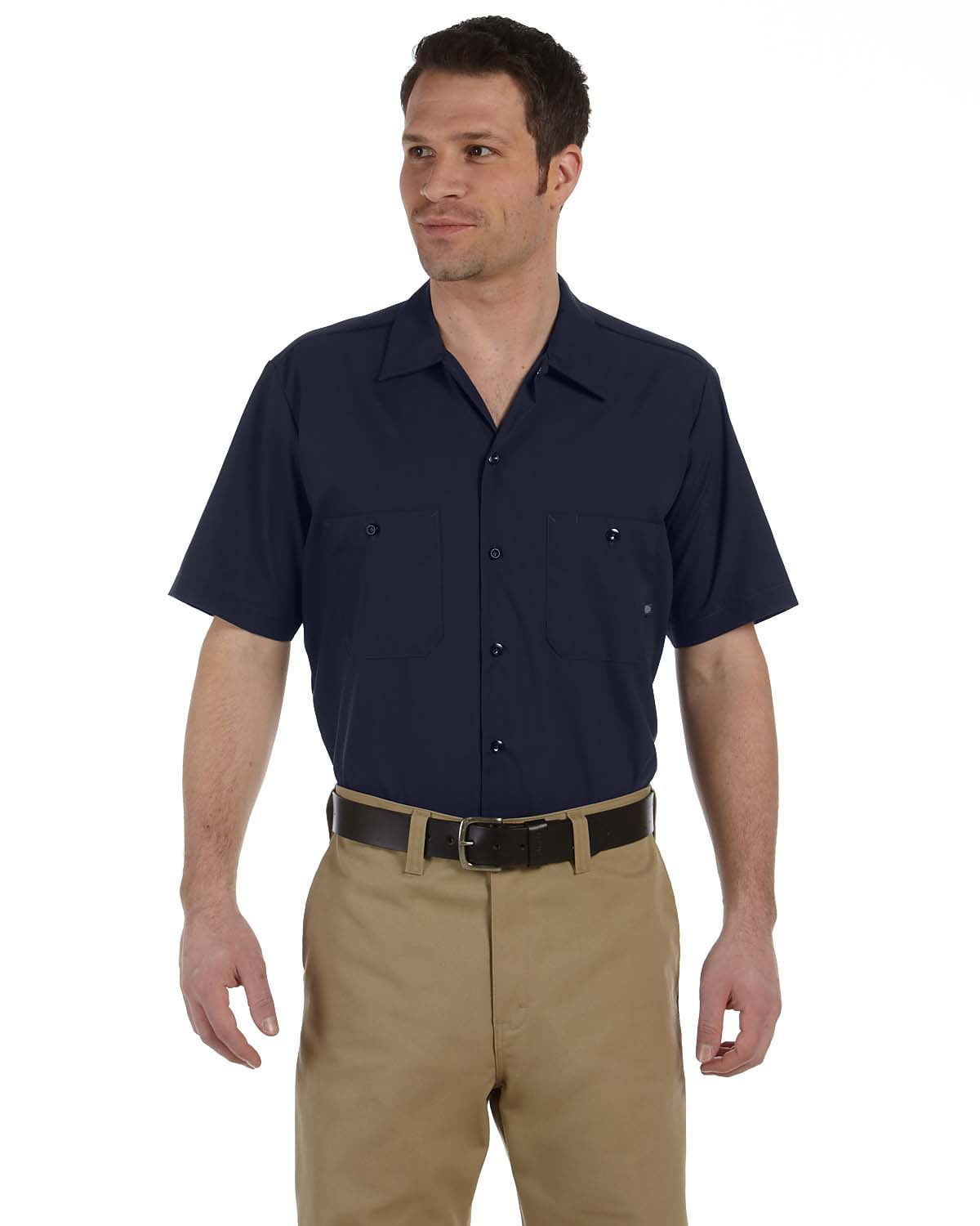 Dickies Ls535 Short Sleeve Industrial Work Shirt-Dark Navy-M