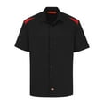 thumbnail image 1 of Dickies Men's Short Sleeve Performance Shop Shirt Black English Red S, 1 of 3