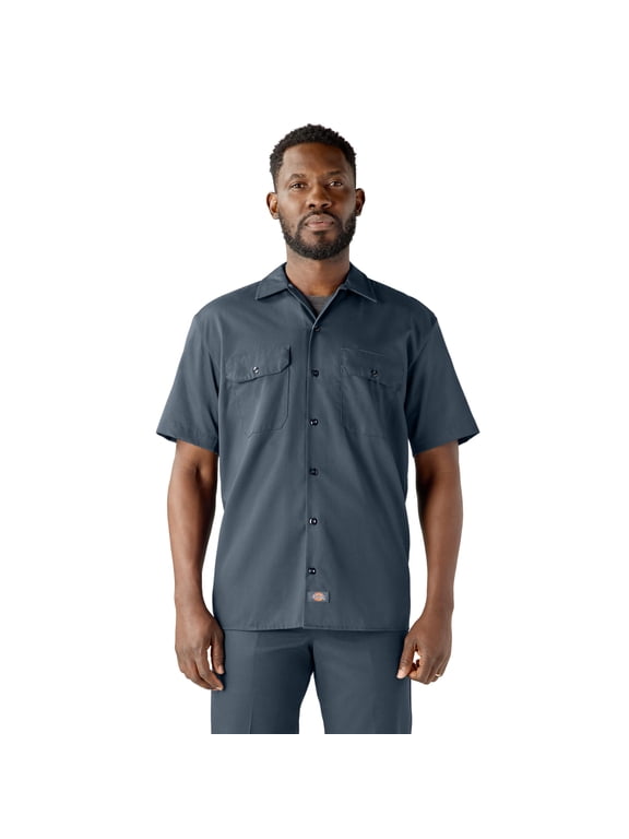 Men's Short Sleeve Work Shirt – Durable Twill, Moisture-Wicking, Stain-Resistant, Classic Fit for Comfort and Professional Style