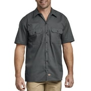 Dickies Men's Short Sleeve Work Shirt, Charcoal Gray, M