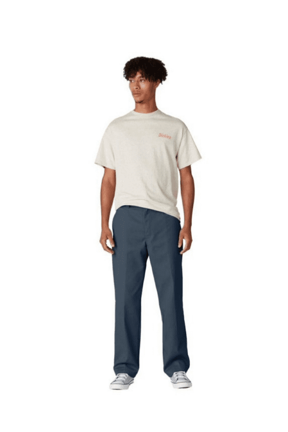 Men's Skateboarding Regular Fit Twill Pants, Airforce Blue, 26W x 30L