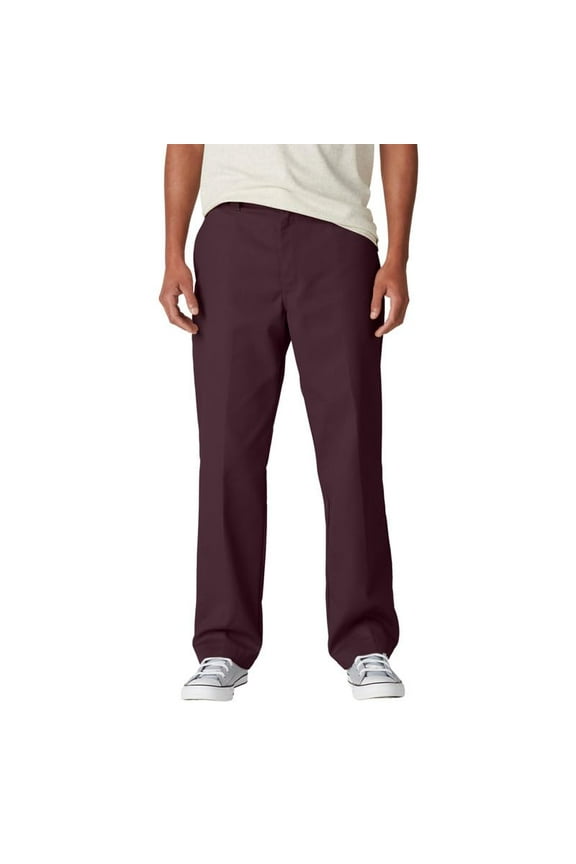 Men's Skateboarding Regular Fit Twill Pants, Maroon, 32W x 32L