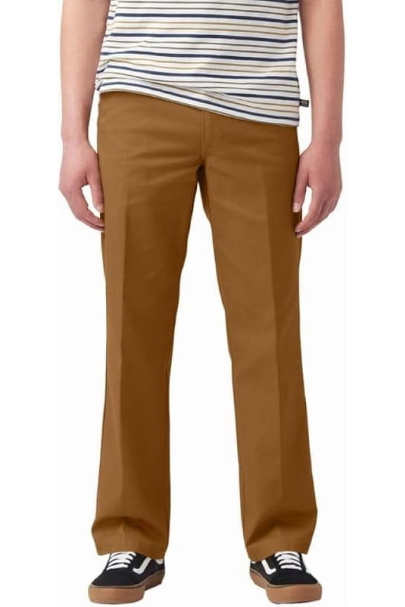 Men's Skateboarding Twill Pants, Brown Duck, Regular Fit, Size 28W x 32L