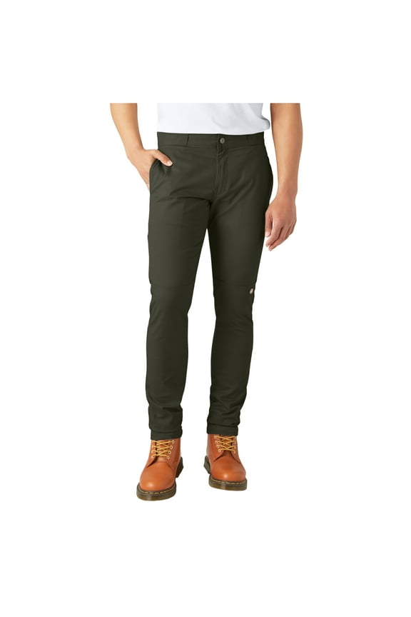 Men's Skinny Fit Double Knee Work Pants
