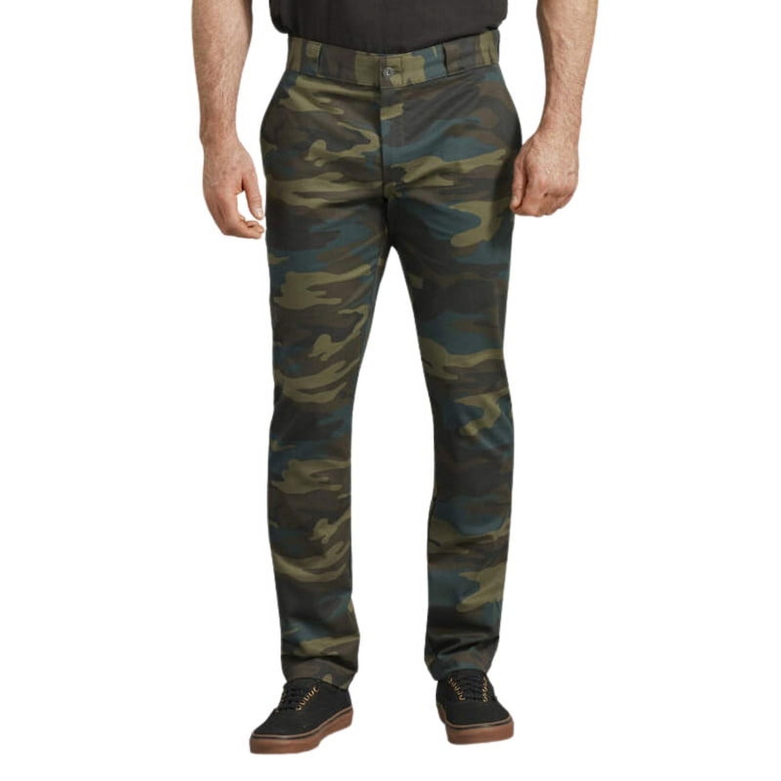 Dickies Men s Skinny Fit Work Pants Hunter Green Camo 33 x 30 Walmart