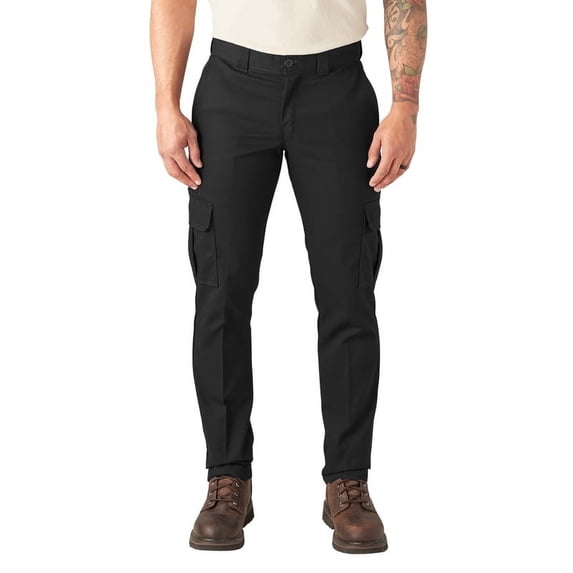 Dickies Men's Slim Fit Cargo Pants, Black, 28X32