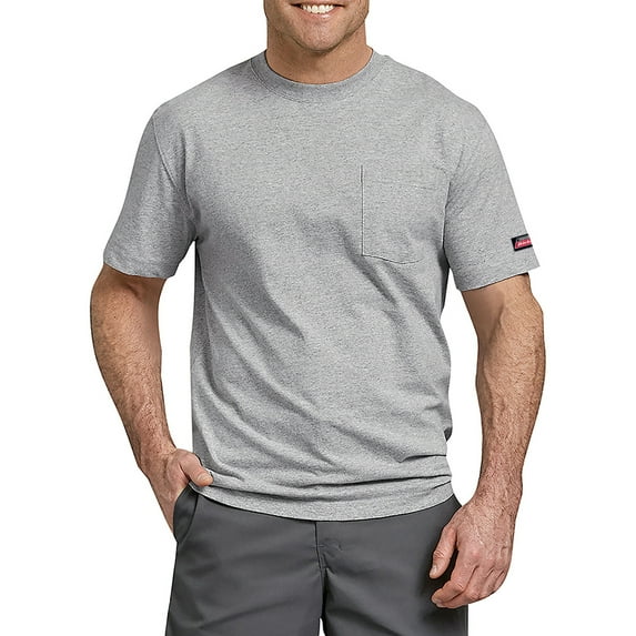 Dickies Men's T-Shirt Casual Front Pocket Short Sleeve Crew Neck Workwear Tee, Light Steel, S