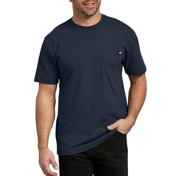 Dickies Men's T-Shirt Casual Front Pocket Short Sleeve Crew Neck Workwear Tee, Navy, L