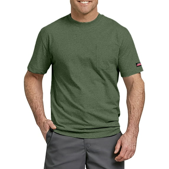 Dickies Men's T-Shirt Casual Front Pocket Short Sleeve Crew Neck Workwear Tee, Olive Green, 2XL