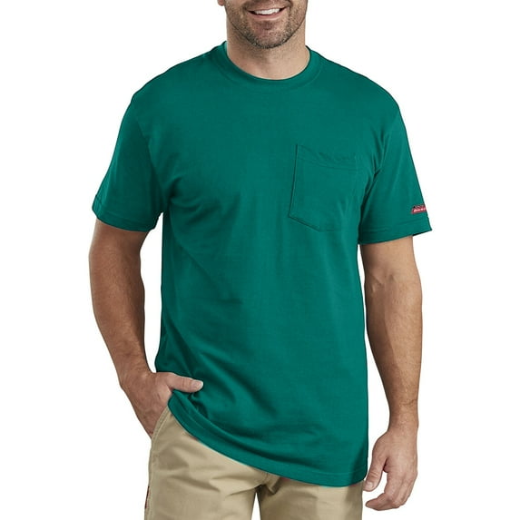 Dickies Men's T-Shirt Casual Front Pocket Short Sleeve Crew Neck Workwear Tee, Turquoise, XL