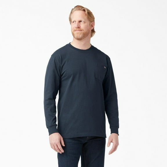 Dickies Men's T-Shirt Heavyweight Pocket Long Sleeve Relaxed Fit T-Shirt, Dark Navy (DN), 3XL