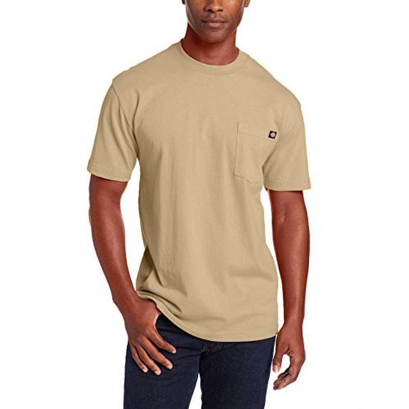 Dickies Men's T-Shirt Heavyweight Short Sleeve Pocket Relaxed Fit T-Shirt, Desert Sand (DS), L