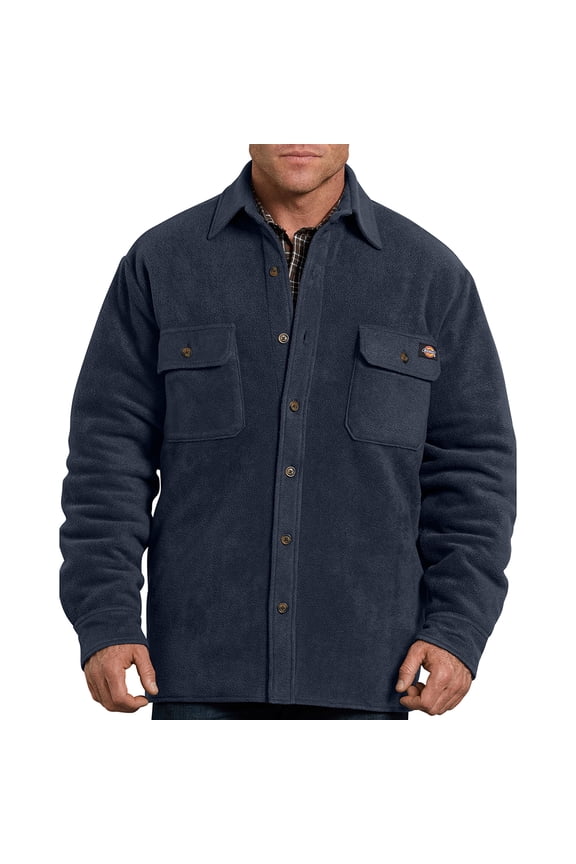 Men's TJ202 Relaxed Fit Icon Micro Fleece Quilted Shirt Jacket Navy L