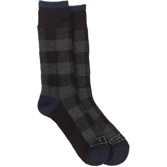 Dickies Men's Thermal Steel Toe Buffalo Plaid Crew Sock, 2-Pack