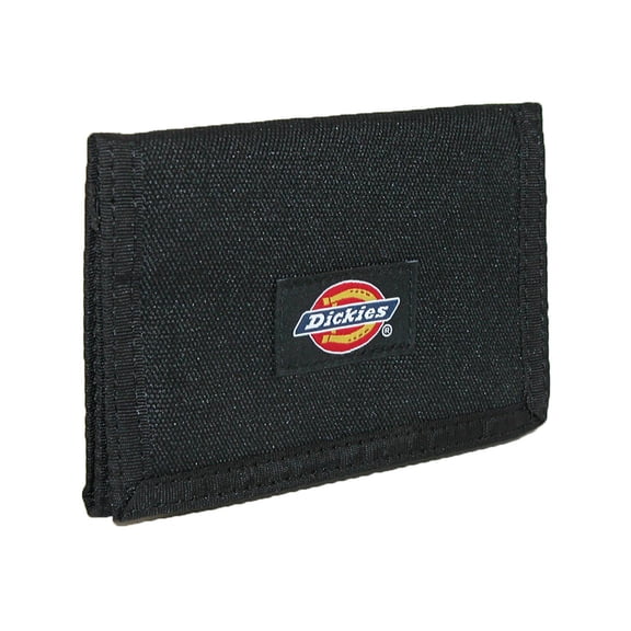 Dickies Men's TriFold Wallet with Velcro Closure, Black
