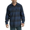 thumbnail image 1 of Dickies Men's WL652 Flap Pocket Heavyweight Flannel Shirt Navy Black XL, 1 of 2
