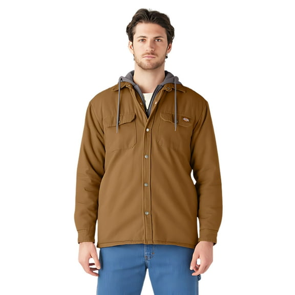 Dickies Men's Water Repellent Duck Hooded Workwear Shirt Jacket