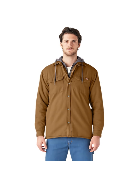 Men's Water Repellent Duck Hooded Workwear Shirt Jacket