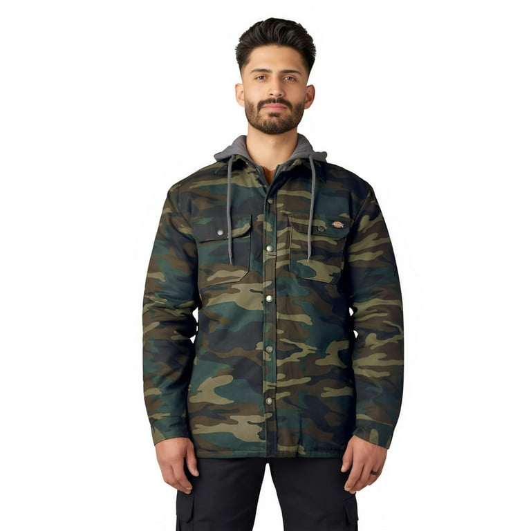 Dickies Men's Work Canvas Lined Fleece Hooded Duck Shirt Dickies Men's Work Canvas Lined Fleece Hooded Duck Shirt