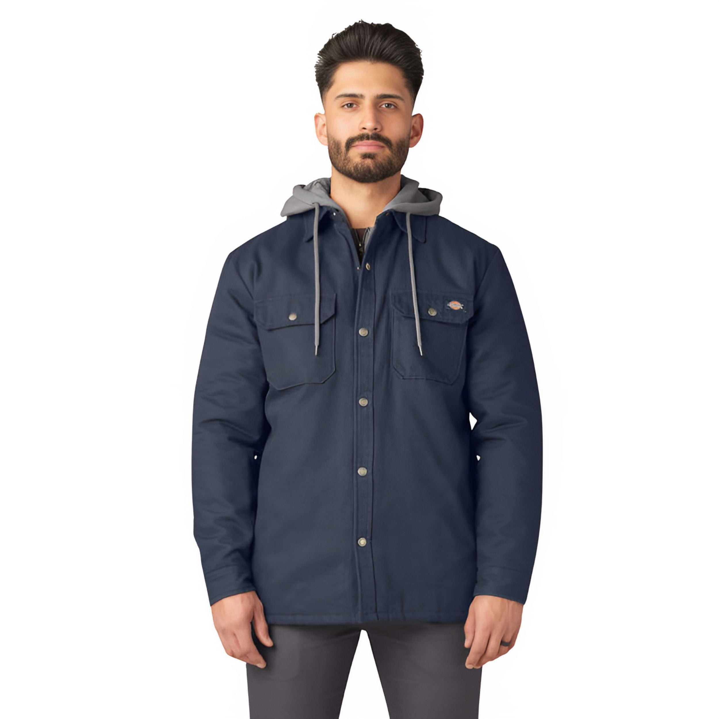 Dickies Men's Water Repellent Hooded Work Shirt Jacket, Canvas