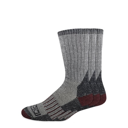 Genuine Dickies Men's Wool Thermal Crew Sock, 3 Pack, Shoe Size 6-12