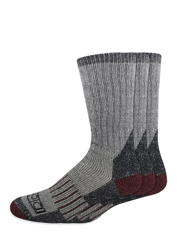 Genuine Dickies Men's Wool Thermal Crew Sock, 3 Pack, Shoe Size 6-12