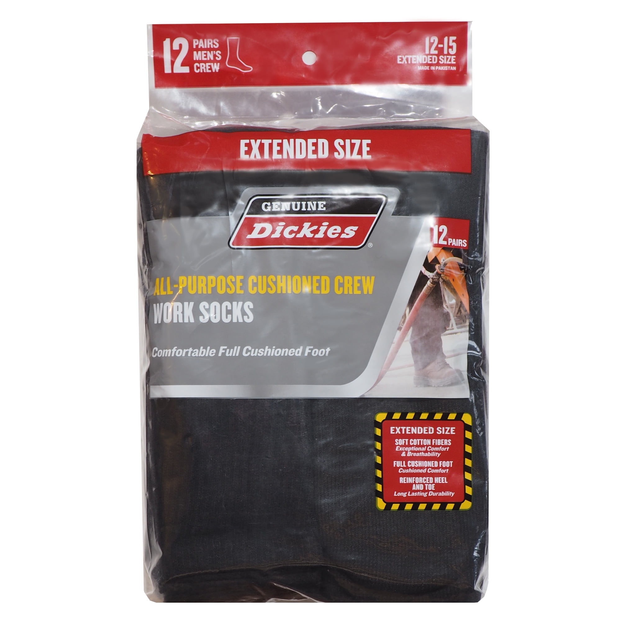 Dickies Men's Work Crew Socks, 12 Pack