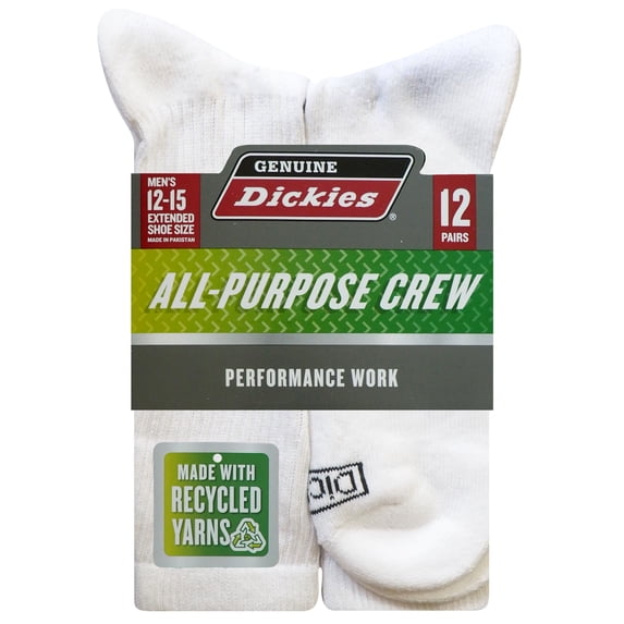 Dickies Men's Work Crew Socks, 12 Pack
