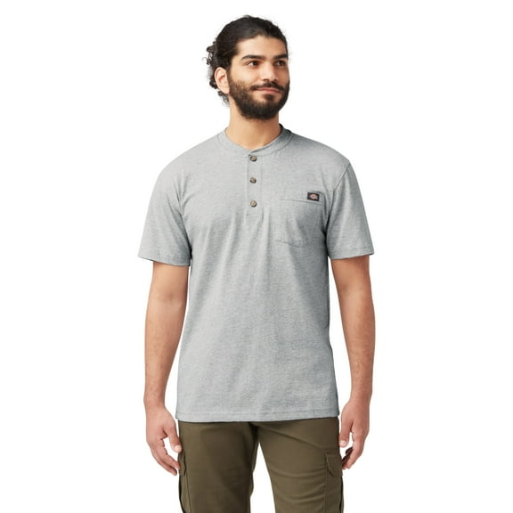 Dickies Men's and Big Men's Heavyweight Short Sleeve Henley T-Shirt