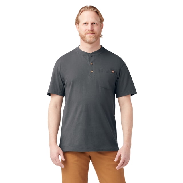 Dickies Men's and Big Men's Heavyweight Short Sleeve Henley T-Shirt
