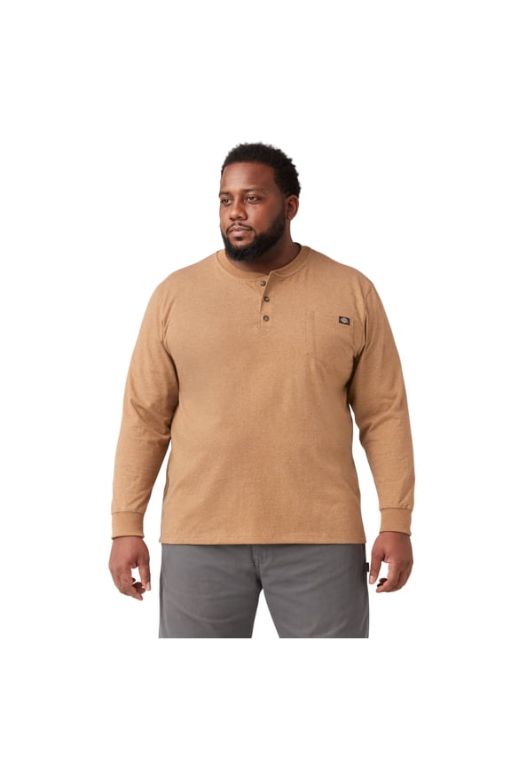 Men's and Big Men's Long Sleeve Heavyweight Henley T-Shirt