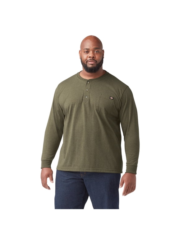 Men's and Big Men's Long Sleeve Heavyweight Henley T-Shirt