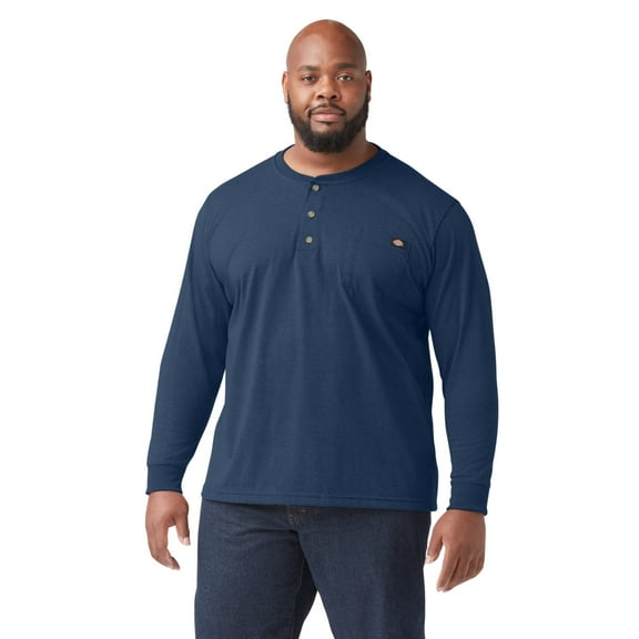 Dickies Men's and Big Men's Long Sleeve Heavyweight Henley T-Shirt