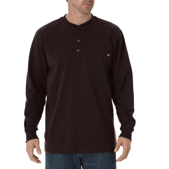 Dickies Men's and Big Men's Long Sleeve Heavyweight Henley T-Shirt