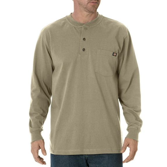 Dickies Men's and Big Men's Long Sleeve Heavyweight Henley T-Shirt