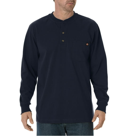 Dickies Men's and Big Men's Long Sleeve Heavyweight Henley T-Shirt
