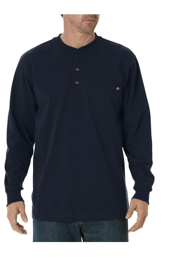 Men's and Big Men's Long Sleeve Heavyweight Henley T-Shirt