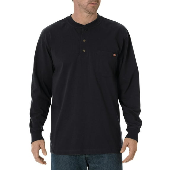 Dickies Men's and Big Men's Long Sleeve Heavyweight Henley T-Shirt