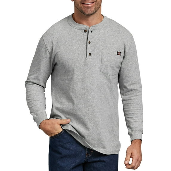 Dickies Men's and Big Men's Long Sleeve Heavyweight Henley T-Shirt