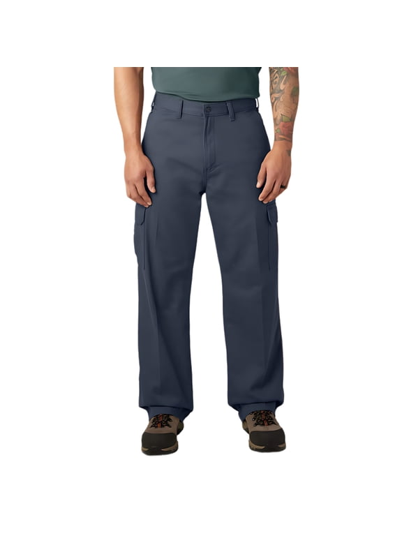 Men's Loose Fit Cargo Pants, Rinsed Dark Navy, 34X34