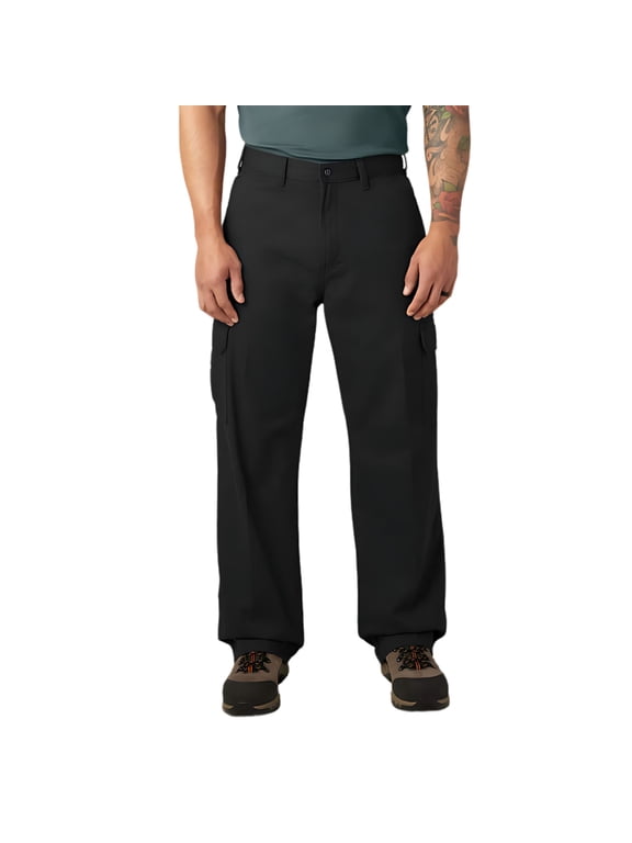 Men's Loose Fit Cargo Pants, Rinsed Black, 34X32